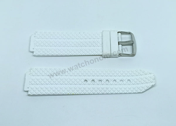 17mm White Rubber Watch Band Strap Compatible with Hublot Bigbang