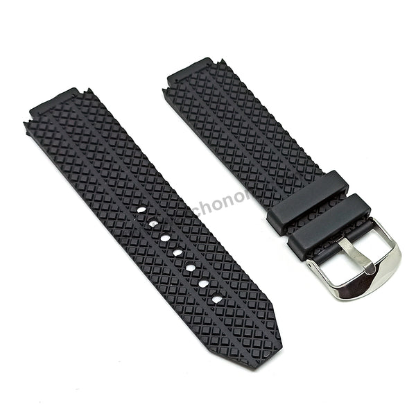 17mm Black Rubber Watch Band Strap Compatible with Hublot Bigbang