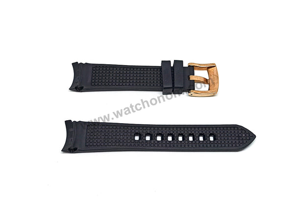 Compatible Emporio Armani 18mm Black Rubber Curved end Replacement Watch Band Strap