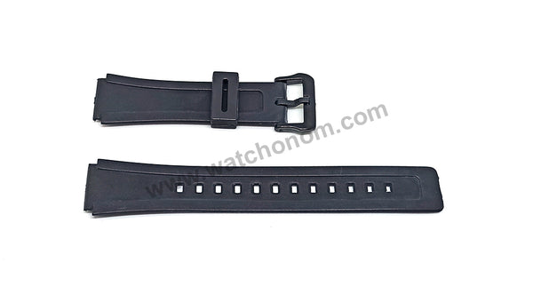 Casio W-E10 , W-E10G Black Rubber 18mm Replacement Watch Band Strap