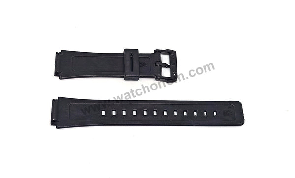 Casio W-E10 , W-E10G Black Rubber 18mm Replacement Watch Band Strap