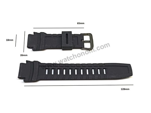 18mm black soft silicone watch band