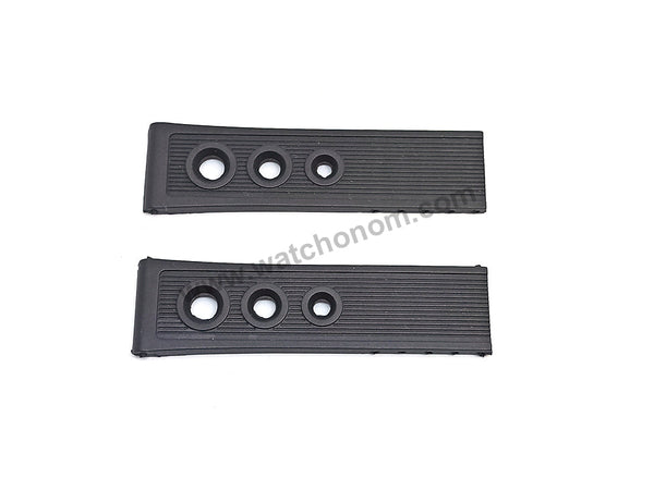 Fits/ For Breitling Superocean A17390 - 22mm Black Rubber / Silicone Replacement Watch Band Strap