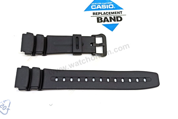 Fits/For Casio AD-300 , AD-301 , AW-304 , AW-304K , AW-42 , AW-506 , AW-61 , AD-300 , AQ-31 - 19mm Black Rubber Replacement Watch Band Strap