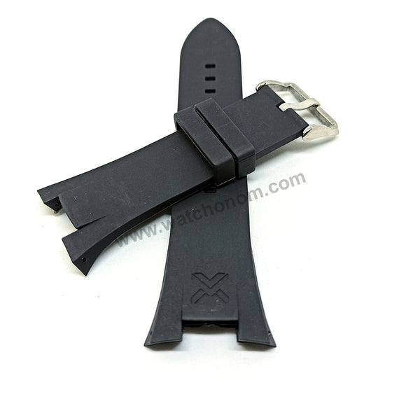 Armani Exchange AX1042 , AX1050 , AX1067 , AX1089 , AX1090 - Fits with 31mm Black Rubber Silicone Replacement Watch Band Strap