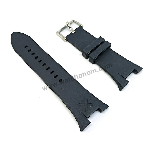 Armani Exchange AX1042 , AX1050 , AX1067 , AX1089 , AX1090 - Fits with 31mm Black Rubber Silicone Replacement Watch Band Strap