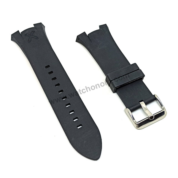 Armani Exchange AX1042 , AX1050 , AX1067 , AX1089 , AX1090 - Fits with 31mm Black Rubber Silicone Replacement Watch Band Strap