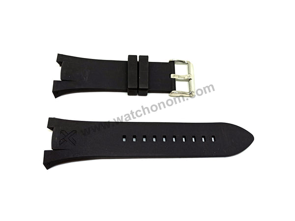 Armani Exchange AX1042 , AX1050 , AX1067 , AX1089 , AX1090 - Fits with 31mm Black Rubber Silicone Replacement Watch Band Strap