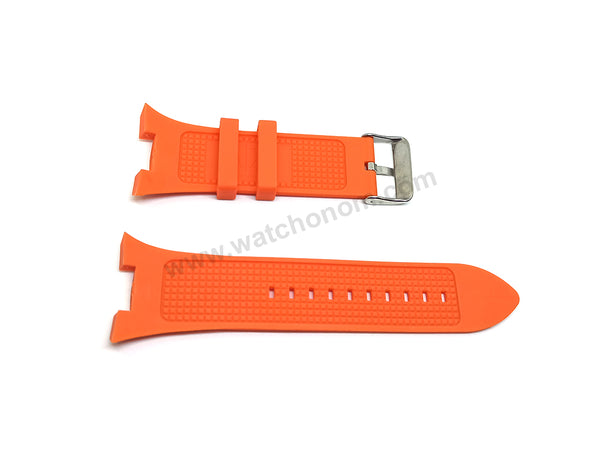 Armani Exchange AX1070 , AX1107 - Fits with 31mm Orange Rubber Silicone Replacement Watch Band Strap