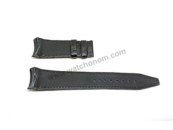 Seiko Astron 7X52-0AB0 - SAST009 , SAST011 , SBX009 , SBX011  Fits with 24mm Black Genuine Leather Curved end Replacement Watch Band Strap