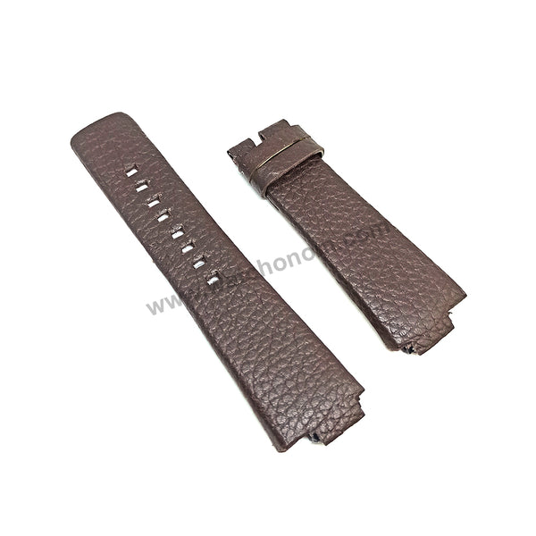 Diesel DZ1100 , DZ1101 Fits with 16mm Handmade Brown Genuine Leather Replacement Watch Band Strap