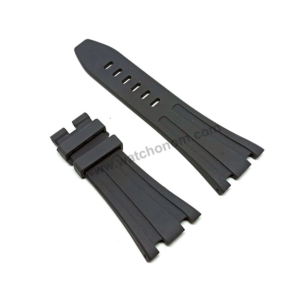 28mm Dark Gray Rubber Silicone Replacement Watch Band Strap Compatible with AP Audemars Piquet Royal Oak OFFSHORE