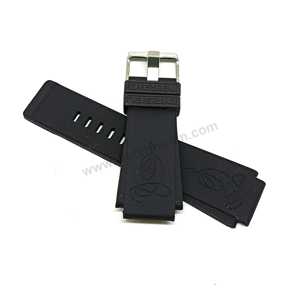 Diesel Mr. Cartoon DZCM-0002 Fits with 22mm Black Rubber Silicone Replacement Watch Strap Band