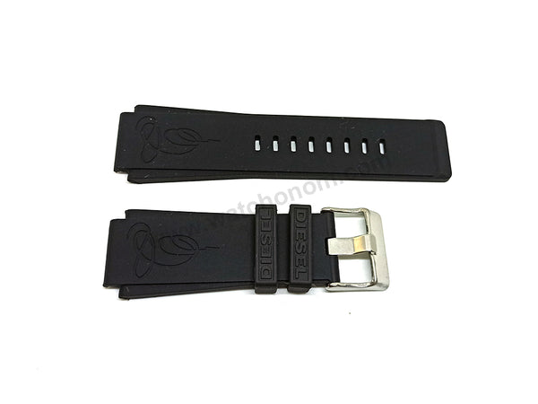 Diesel Mr. Cartoon DZCM-0002 Fits with 22mm Black Rubber Silicone Replacement Watch Strap Band