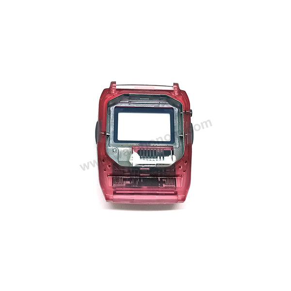 Genuine Vintage Casio DBC-63 Dinozone Telememo 50 Transparent Red Replacement Watch Case / Bezel / Caja - NOS Authentic 100%