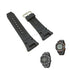 Fits/For Timberland Cadion 13554J - Black Rubber Digital Wristwatch Replacement Watch Band Strap Belt