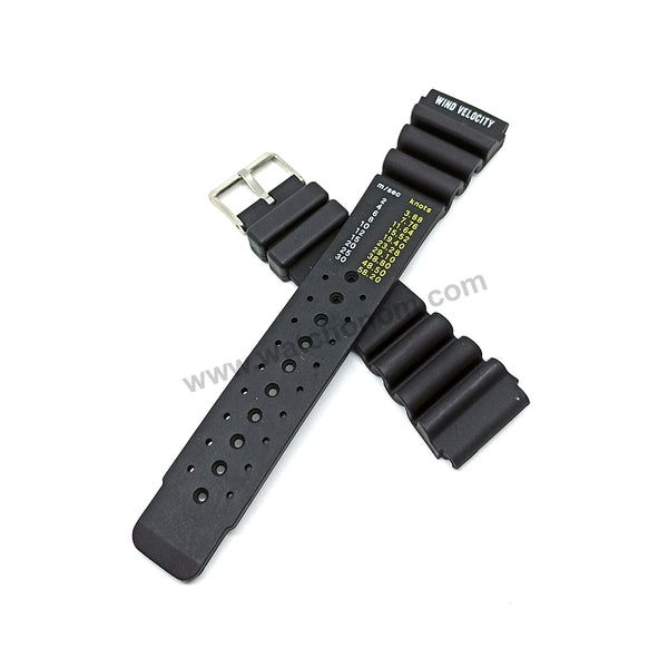 Citizen Promaster Wind Velocity Fits with 24mm Black HQ Rubber Silicone Replacement Diver's Watch Band Strap