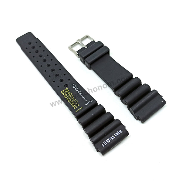 Citizen Promaster Wind Velocity Fits with 24mm Black HQ Rubber Silicone Replacement Diver's Watch Band Strap