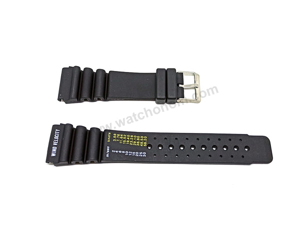 Citizen Promaster Wind Velocity Fits with 24mm Black HQ Rubber Silicone Replacement Diver's Watch Band Strap