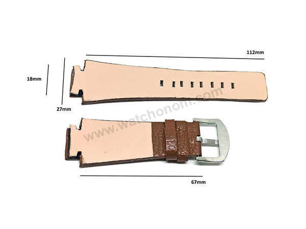 Diesel Cliffhanger DZ1090 , DZ1123 , DZ1175 , DZ1297 , DZ5100 Fits with 18mm Brown Genuine Leather Handmade Replacement Watch Strap Band