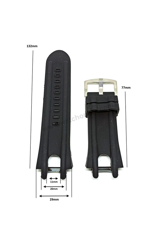 29mm Black Rubber Silicone Replacement Watch Band Strap - Fits/For Montblanc