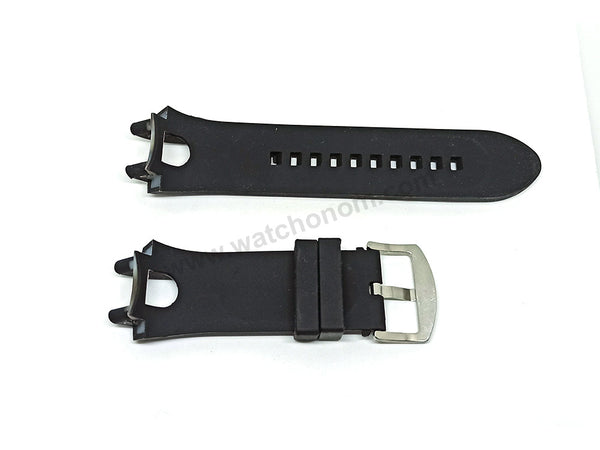 29mm Black Rubber Silicone Replacement Watch Band Strap - Fits/For Montblanc