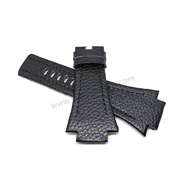 Diesel DZ4172 Fits with 22mm Handmade Black Genuine Leather Replacement Watch Band Strap