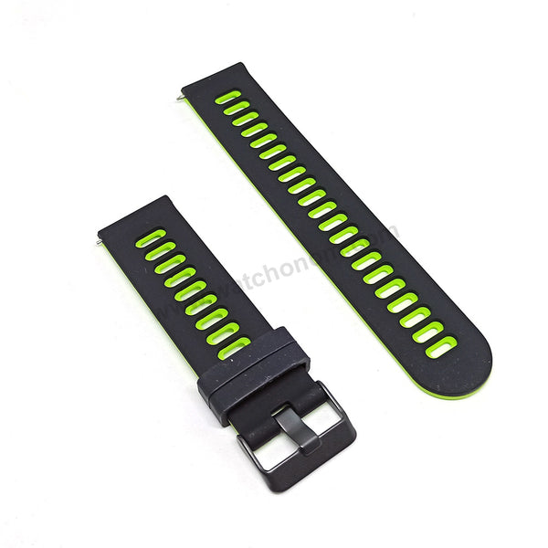 22mm Quick Removal Kawasaki Ninja Traditional Colours Inspired Black - Green Backside Silicone Rubber Replacement Watch Band Strap