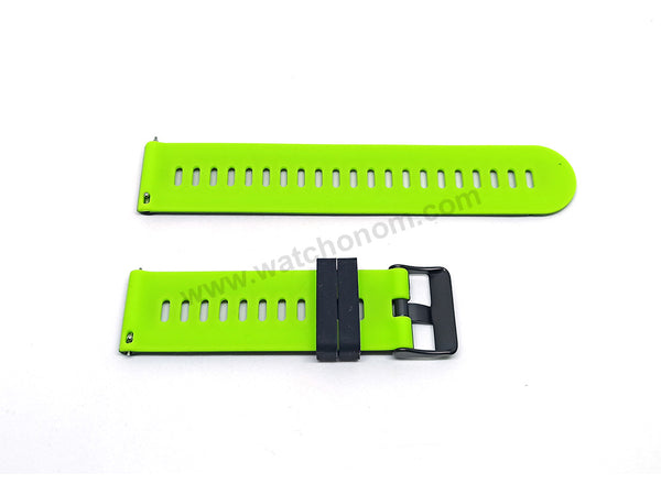 22mm Quick Removal Kawasaki Ninja Traditional Colours Inspired Black - Green Backside Silicone Rubber Replacement Watch Band Strap