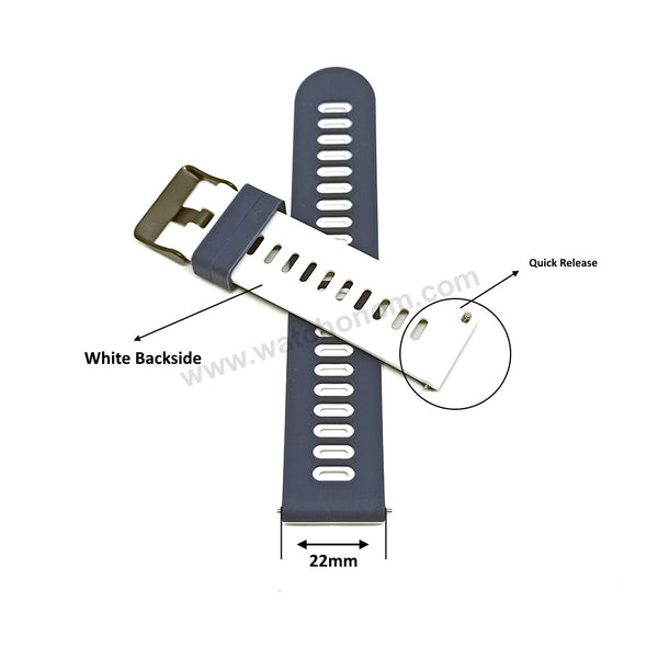 22mm Quick Removal BMW M Series NFS Most Wanted Colours Inspired Blue , White Backside Silicone Rubber Replacement Watch Band Strap