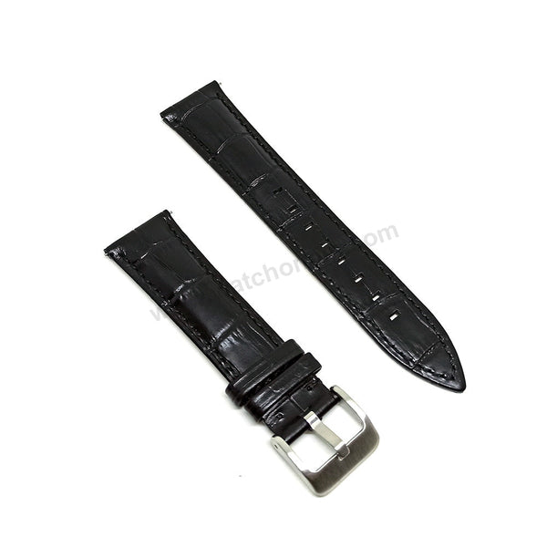 Balmain B4061.32.26 , B4061.32.66 , B5061.32.26 Fits With 21mm Black Genuine Calf Leather Quick Removal Replacement Watch Band Strap