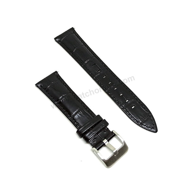 Certina C0226101603200 , C0224281603100 , C0226101603100 , C0226101605100 Ds-4 Fits With 21mm Black Genuine Calf Leather Quick Removal Replacement Watch Band Strap