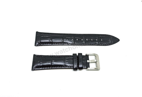 Citizen AW1031 , AW1231 , AW1236 , AW1780 Eco Drive , Core , Corso - Fits With 21mm Black Genuine Calf Leather Quick Removal Replacement Watch Band Strap