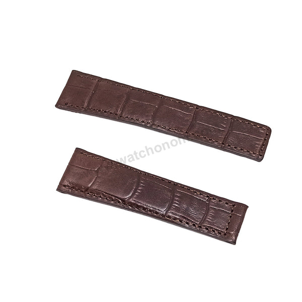Fits/for Tag Heuer Monaco - 22mmx18mm Brown Genuine Leather FC6178 Replacement Watch Strap Band