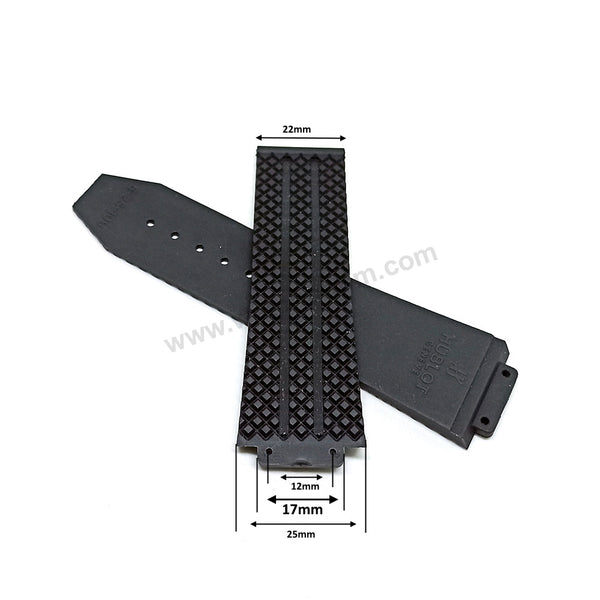 Hublot Bigbang Classic 44mm Fits with 17mm Black Rubber Replacement Watch Band Strap