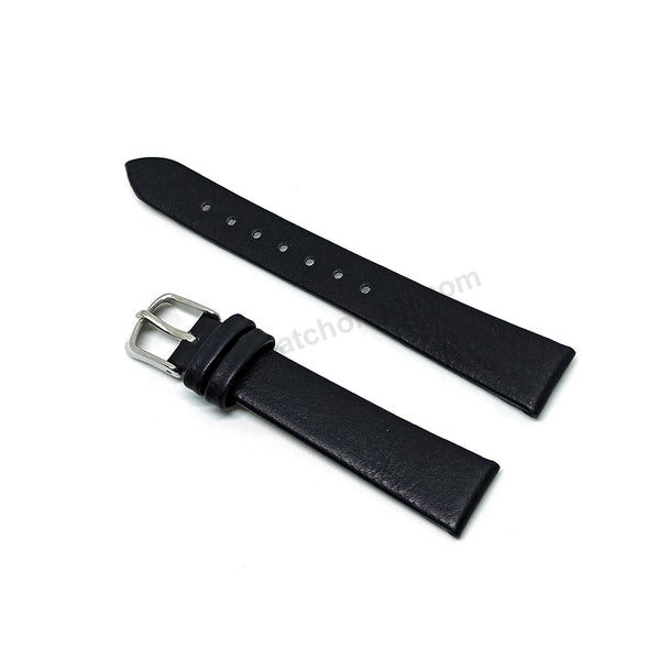 Fossil BQ3607 , BQ3605 , BQ3461 Hutton Fits with 14mm Black Faux Leather Replacement Watch Band Strap