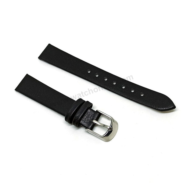 Fossil BQ3607 , BQ3605 , BQ3461 Hutton Fits with 14mm Black Faux Leather Replacement Watch Band Strap