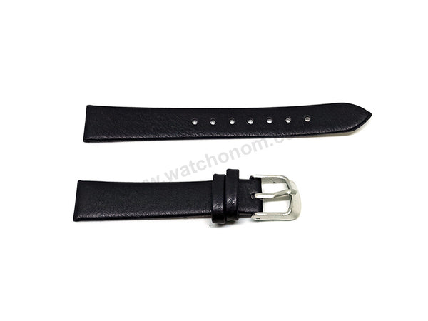 Fossil BQ3607 , BQ3605 , BQ3461 Hutton Fits with 14mm Black Faux Leather Replacement Watch Band Strap