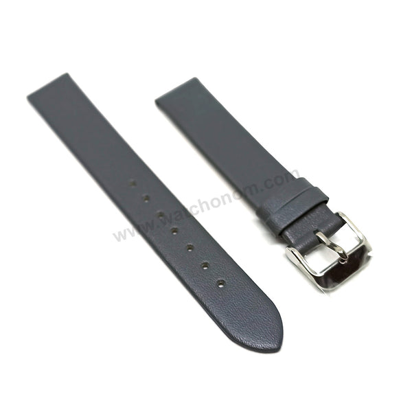 Hugo Boss 1540109 Edgy , 1540044 Fearless , 1502461 Elegant Flat fits with 16mm Gray Faux Leather Replacement Watch Band Strap