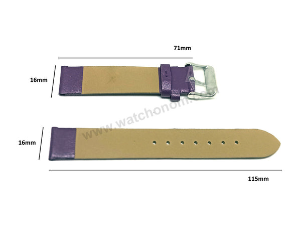 Skagen SKW2802 Aaren Fits with 16mm Purple Faux Leather Replacement Watch Band Strap