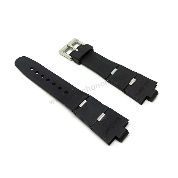Fits/ For Bvlgari Diagono - 8mmx21mm Black Rubber / Silicone Replacement Watch Band Strap 8mm x 26mm