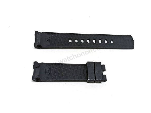 Fits/For Omega Seamaster - 20mm Black Rubber Curved end Replacement Watch Band Strap