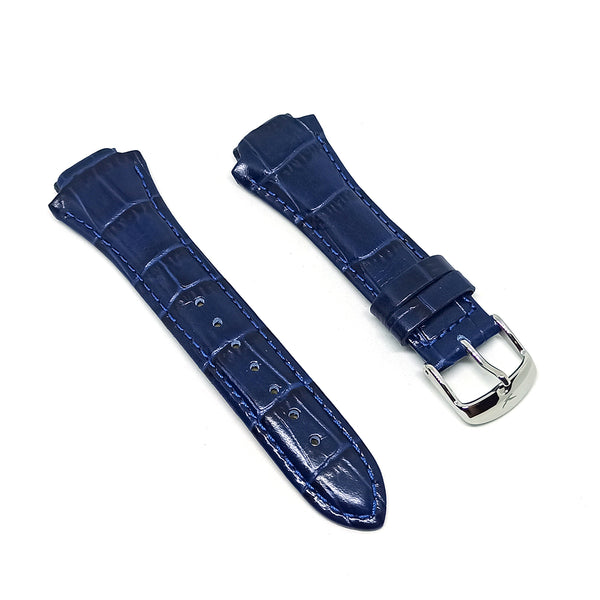 Faconnable Cocoon Fits with 18mm Navy Parliament Blue Genuine Leather Replacement Watch Band Strap Bracelet