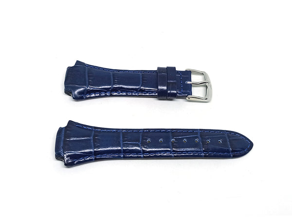 Faconnable Cocoon Fits with 18mm Navy Parliament Blue Genuine Leather Replacement Watch Band Strap Bracelet