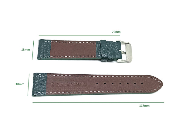 20mm Pine Green Genuine Leather Replacement Watch Band Strap Fits with Seiko , Pulsar , Casio Edifice