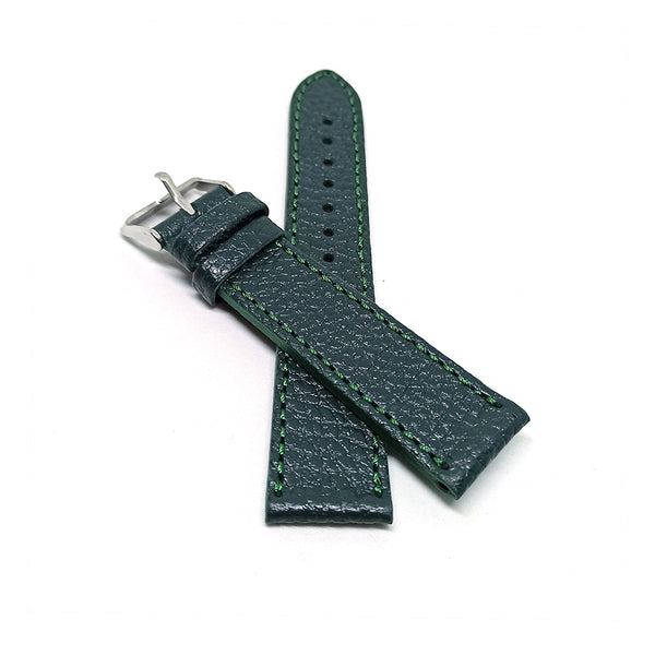 20mm Pine Green Genuine Leather Replacement Watch Band Strap Fits with Seiko , Pulsar , Casio Edifice