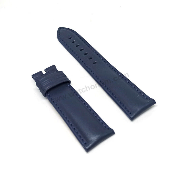 Fossil FS5790 , FS5454 , FS5662 , FS5448 , FTW4002 , ME3102 , BQ2189 - Fits with 22mm Navy Blue Genuine Leather Replacement Watch Band Strap