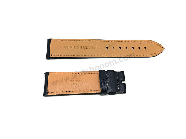 Fossil FS5452 , FS6016 , FS6023 Neutra - BQ2129 , BQ2283 Flynn - Fits with 22mm Black Genuine Leather Replacement Watch Band Strap