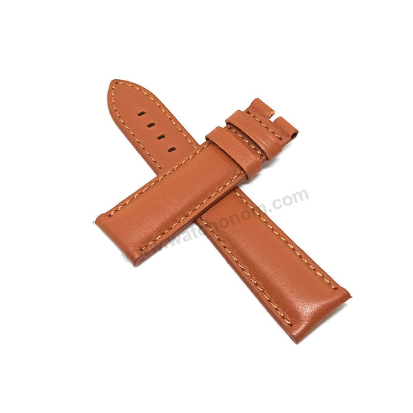 Fossil FS5069 , BQ2097 , BQ2044 , FTW7007 , BQ2315 , BQ2316 , BQ2409 - Fits with 22mm Light Brown / Tan Genuine Leather Replacement Watch Band Strap