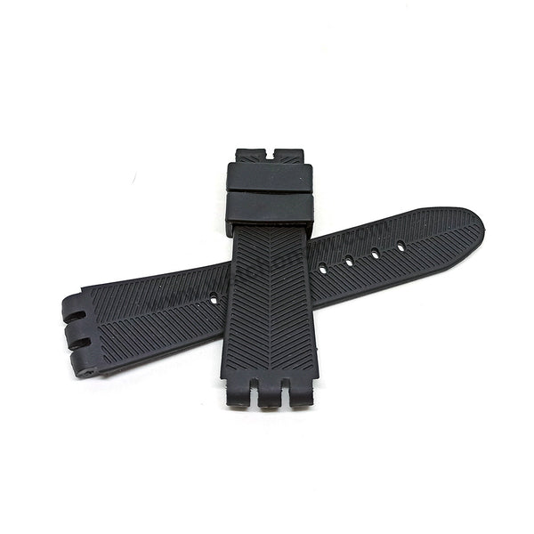 Fits/For Swatch Irony the Chrono YOS Series YOS440 , YOS449 , YOS401G , YOS447 , YOS448 - 23mm Black Replacement Rubber Watch Band Strap